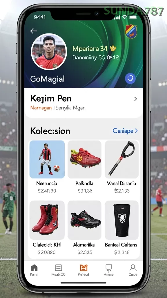 Cuplikan layar EVENTS — menu navigasi